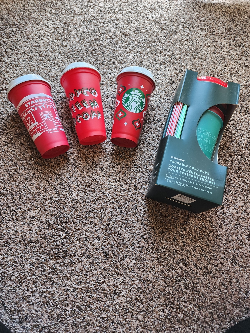 Starbucks - Cold Cups Set  & Red Holiday Hot Cup Set